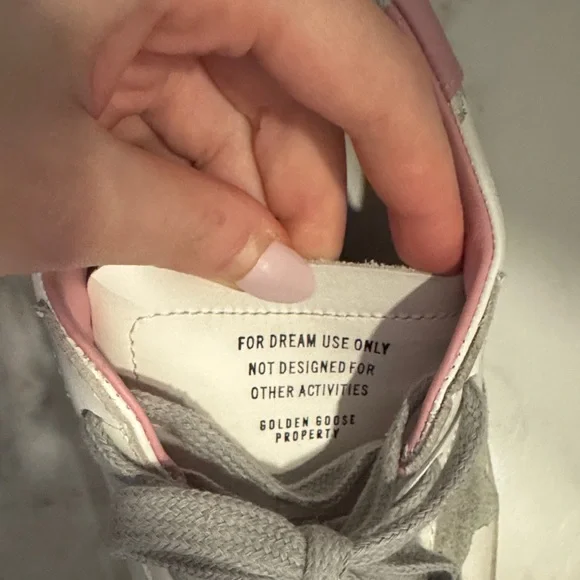 Golden Goose White and Pink Star Sneakers - Picture 4 of 10